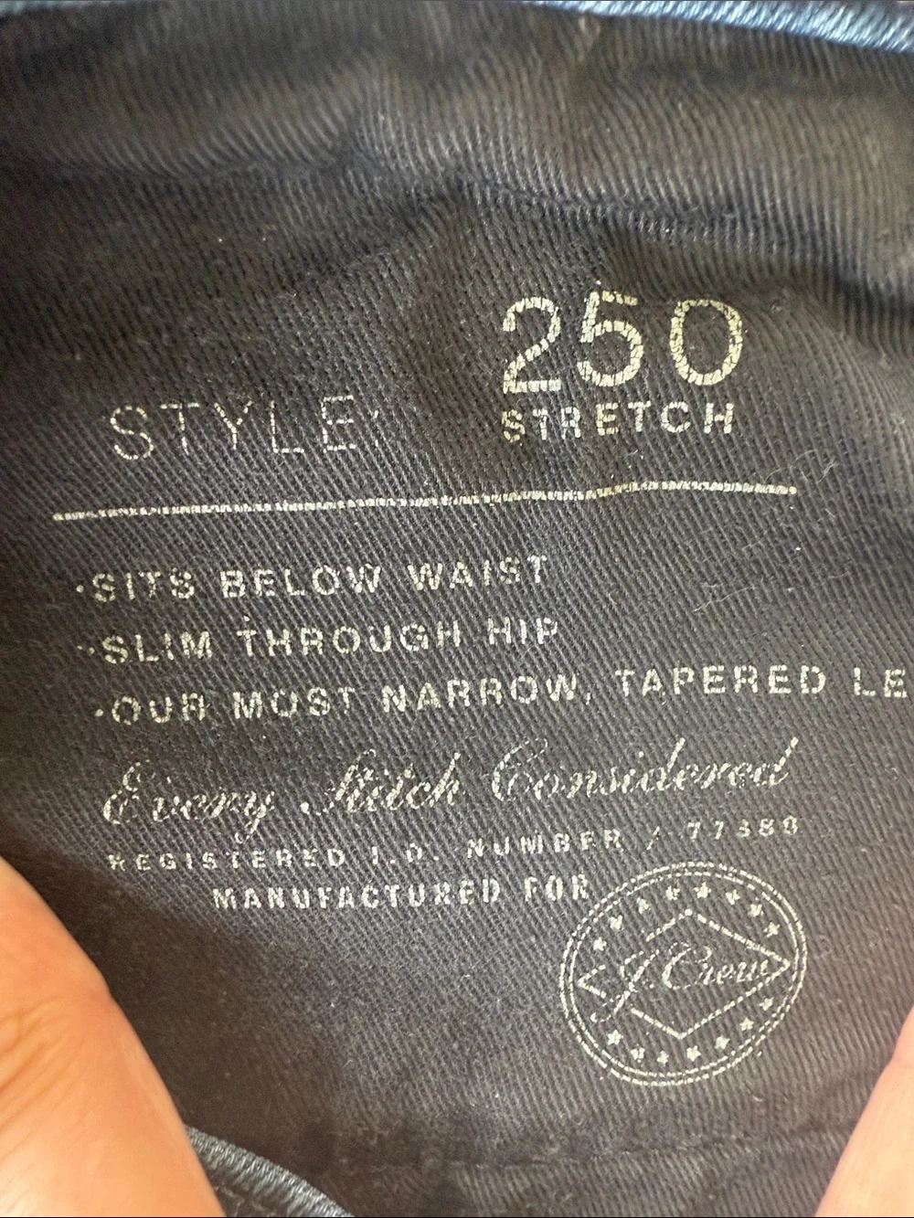J.Crew Men’s 250 Stretch Slim Tapered Jeans W32 L30